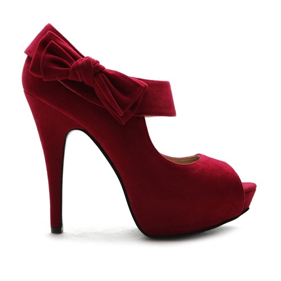 Ollio Shoes - Red Bow Heels